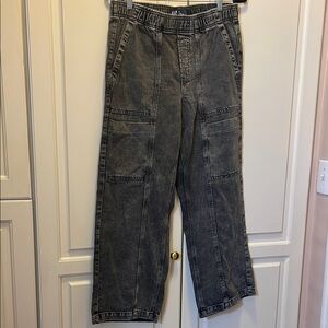 GAP Dark Gray High-Rise Wide-Leg Pants